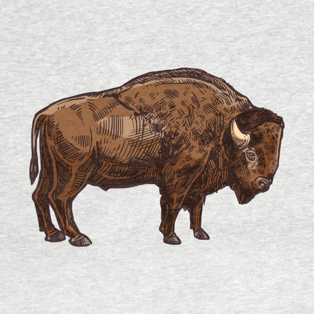 American Bison Distressed Buffalo Funny American Bison by zyononzy